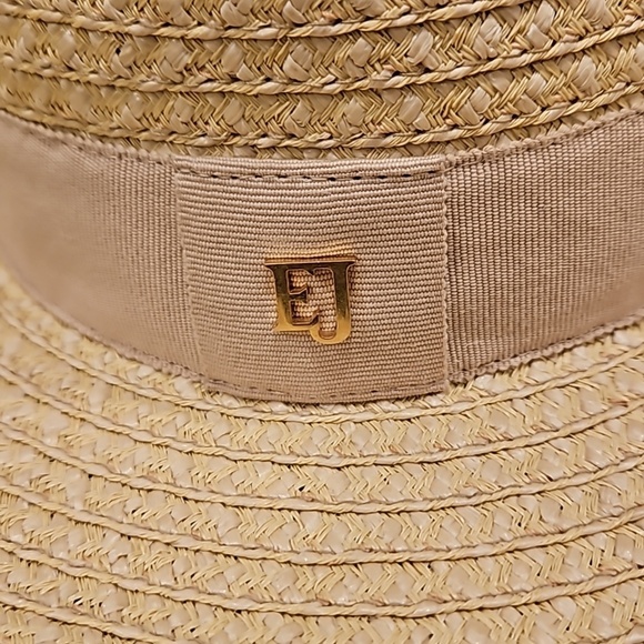 ?ERIC JAVITS? Fringe PInch Packable Fedora Squishee Straw Hat ~ Flax Mix NWT main image 10